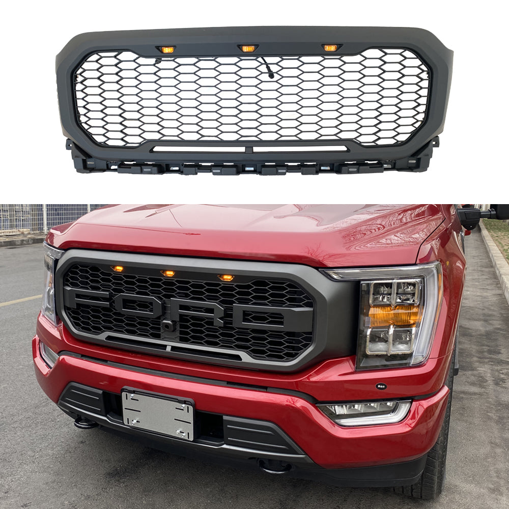 Front Grille For 2021 Ford F150 Raptor Style Bumper Grills Grill Cover Passionmotorstore