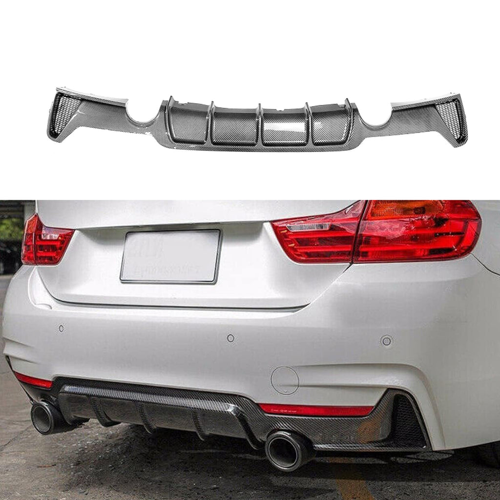 Compatibility with 2014-2020 BMW 4 Series F32 F33 F36 M Sport Rear Diffuser Bumper Chin Lip Carbon Fiber