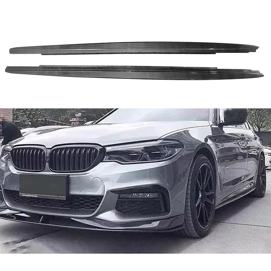 Side Skirts Compatibility with 2017-2022 5 Series G30 G31 F90 M5 Rocker Panel Line Door Extension Lips Pair Diffuser Bumper Lip Splitter (Carbon Fiber Style)