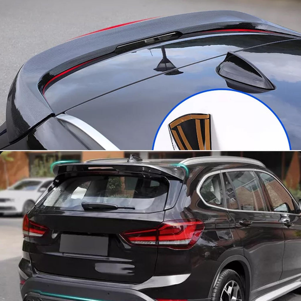Roof Spoiler Compatibility with 2016-2021 X1 F48 F49 Rear Trunk Spliter Wing Lid (Carbon Fiber Style)