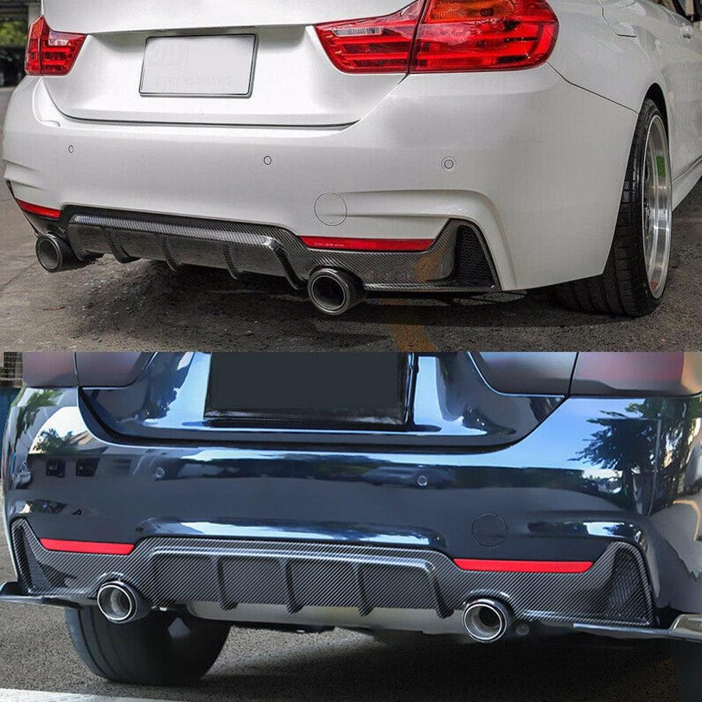 Compatibility with 2014-2020 BMW 4 Series F32 F33 F36 M Sport Rear Diffuser Bumper Chin Lip Carbon Fiber