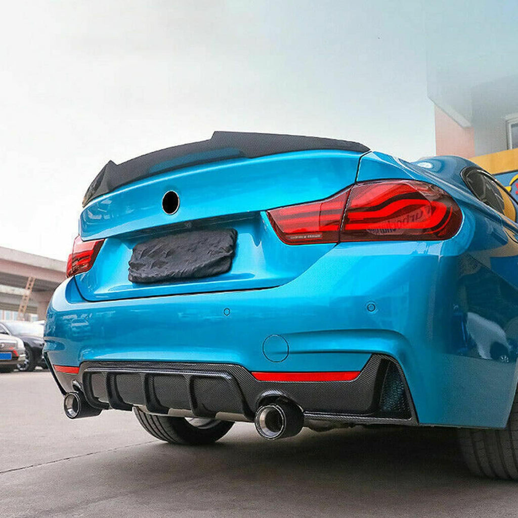 Compatibility with 2014-2020 BMW 4 Series F32 F33 F36 M Sport Rear Diffuser Bumper Chin Lip Carbon Fiber