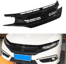 Load image into Gallery viewer, Fits 2016 2017 2018 2019 2020 2021 Honda Civic 10th Gen OE Gloss Black Front Bumper Hood Mesh Grille