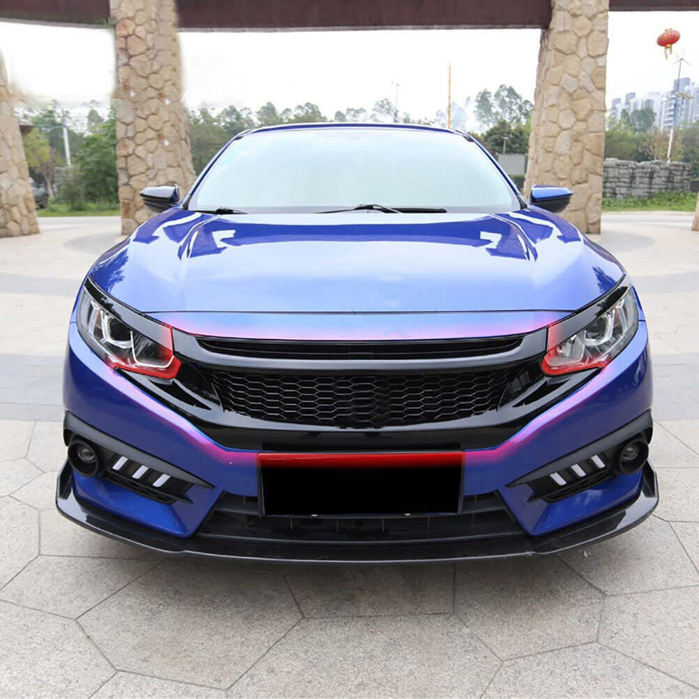 Front Grille For 2016 2017 2018 2019 2020 2021 Honda Civic 10th JDM Mesh Bumper Grill Grills Glossy Black