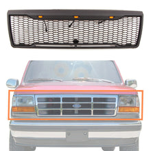 Load image into Gallery viewer, Front Grille For 1992 1993 1994 1995 1996 Ford Bronco F150 Front Bumper Grill Replacement Grilles W/3 Led Lights Black