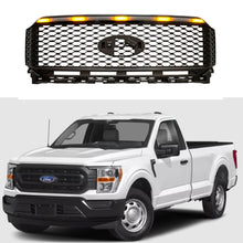 Load image into Gallery viewer, Front Grille for 2021-2022 Ford F150 4x4 Pickup Raptor Front Bumper Grill W/LED Lights Black
