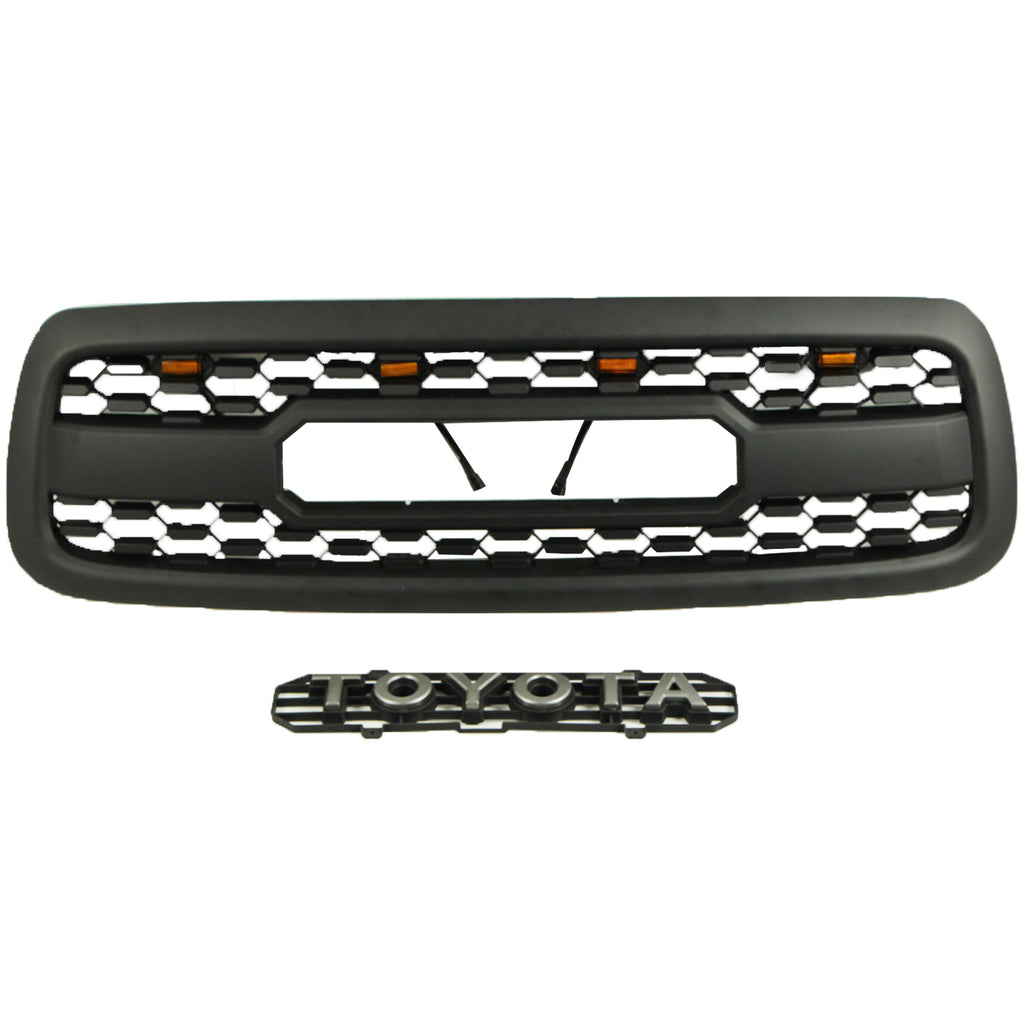 Front Grill For Toyota Tundra 2000 2001 2002 TRD Pro Front Bumper Grille Replacement Grille W/Light Black