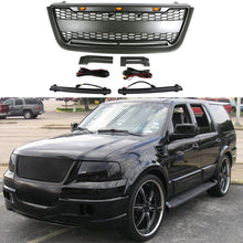 Load image into Gallery viewer, Front Grille For 2003 2004 2005 2006 Ford Expedition Bumper Grills Grill Cover W/3 LED Lights and Light Bar Black