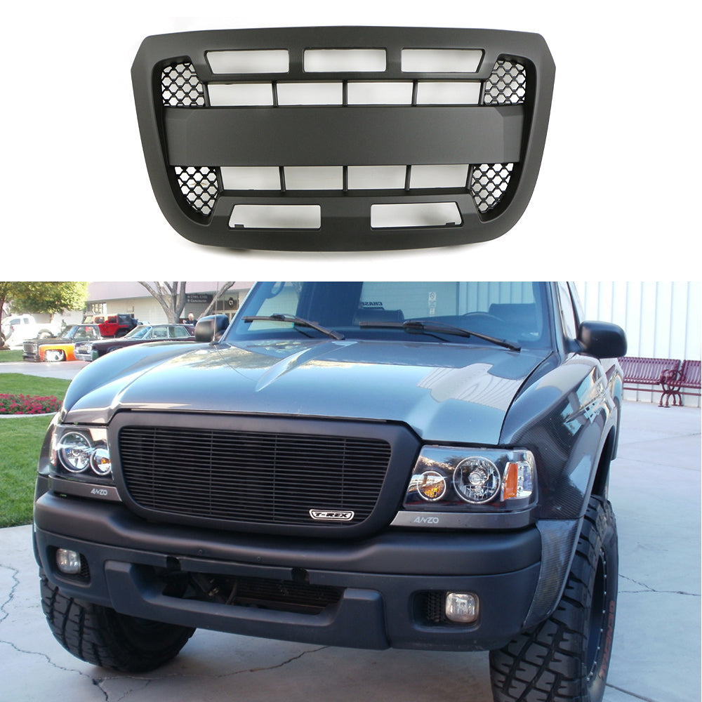 Front Grille For 2004 2005 2006 2007 2008 2009 2010 2011 Ford Ranger Bumper Grills Grill Cover W/0 Light Black