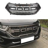 Front Grille For 2015 2016 2017 2018 Ford Edge Mesh Grilles Front Bumper Grill Honeycomb W/3 Lights Black
