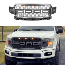 Load image into Gallery viewer, Front Grille For 2018 2019 2020 Ford F150 Front Mesh Grilles Bumper Grill W/3 LED Lights Black