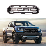 Front Grille For 2019 2020 2021 2022 Ford Ranger Bumper Grills Grill Cover W/0 Light Black