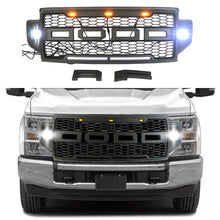 Load image into Gallery viewer, Front Grille For 2021 2022 Ford F250 Front Mesh Grilles W/3 LED Lights &amp; Side Lights Black