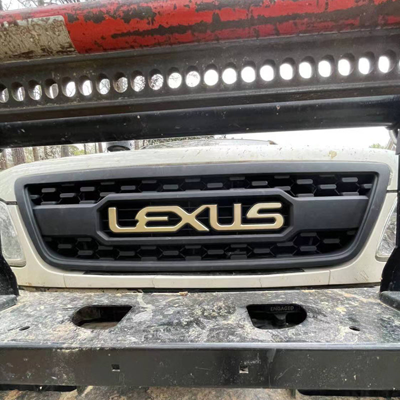 Front Grille For 1998 1999 2000 2001 2002 Lexus LX570 Front Center Mesh Grill Cover With 4 LED Lights Black