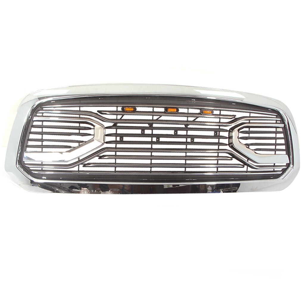 Grill For 2014 2015 2016 2017 2018 Dodge Ram 1500 Front Mesh Bumper Grille Big Horn Style Grille W/3 Lights Chrome