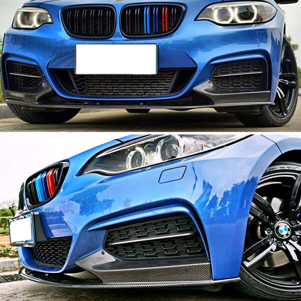 For 2014 2015 2016 2017 2018 2019 2020 BMW F22 2 Series M Sport Front Bumper Lip ABS Carbon Fiber
