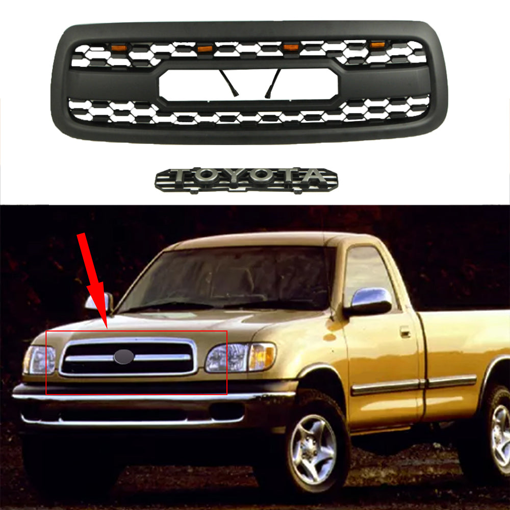 Front Grill For Toyota Tundra 2000 2001 2002 TRD Pro Front Bumper Grille Replacement Grille W/0 Lights Black