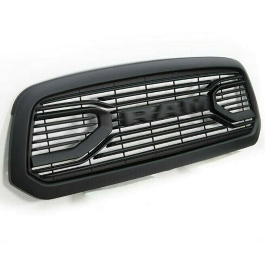 Grille Replacement For Dodge Ram 1500 2002 2003 2004 2005 Front Mesh Bumper Honeycomb Grill W/Lights Black