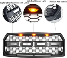 Load image into Gallery viewer, Front Grille For 2015 2016 2017 FORD F150 Grill Raptor style Bumper Mesh Grilles W/3 Lights Black