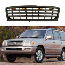 Load image into Gallery viewer, Front Grille For 1998-2006 Toyota Land Crusier LC100 Bumper Grills Grill Cover W/4 LED Light Black