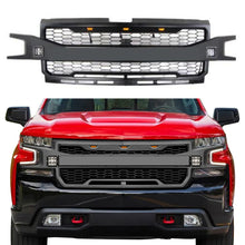 Load image into Gallery viewer, Front Grille For 2019 Chevrolet Silverado 1500 Bumper Grills Grill Cover W/3 LED Lights Black