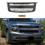 Front Grille for 2015-2019 Chevrolet Suburban Raptor Style Bumper Grills Grill Cover W/3 LED Light Black