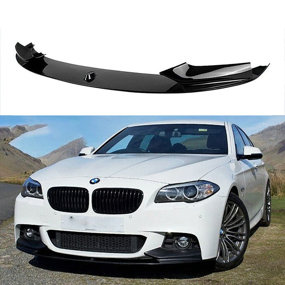 For 2011 2012 2013 2014 2015 2016 BMW F10 528i 535i 550i M Sport M Tech Style Front Splitter Bumper Chin Lip Gloss Black
