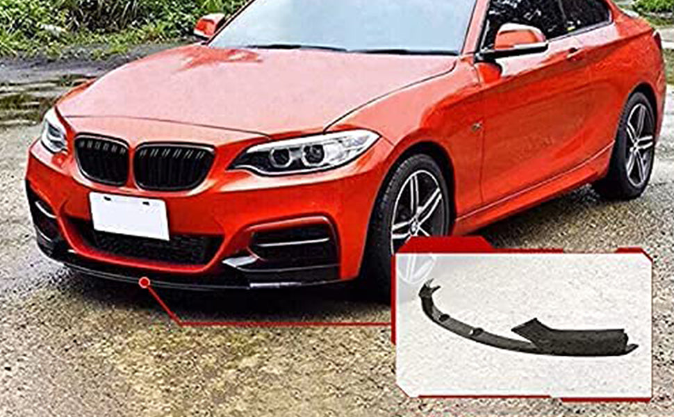 For 2014 2015 2016 2017 2018 2019 2020 BMW F22 2 Series M Sport Front Bumper Lip ABS Gloss Black