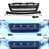 Front Grille For 2014-2018 Toyota Land Crusier Prado Bumper Grills Grill Cover W/4 LED Lights Black