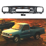 Front Grille For 1995-1997 Toyota Tacoma TRD Bumper Grills Grill Cover W/3 LED Light Black