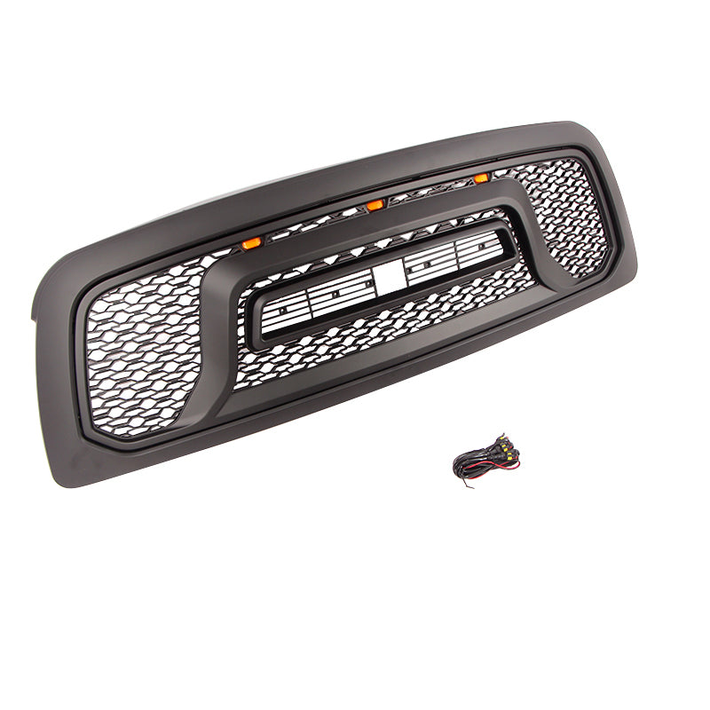 Front Grille for Dodge RAM 2500 3500 2010-2019 Bumper Grill Grills Big Horn Horizontal Style W/3 lights Black