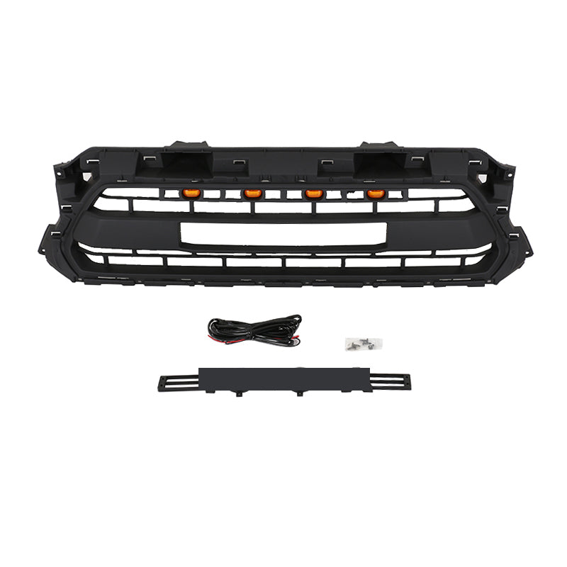 Front Grille For 2012-2015 Toyota Tacoma Bumper Grills Grill Cover W/4 LED Light Black