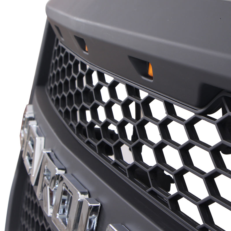 Front Grille For 2016 2017 2018 Chevrolet Silverado 1500 Bumper Grills Grill Cover W/3 LED Light and Cub Light Black