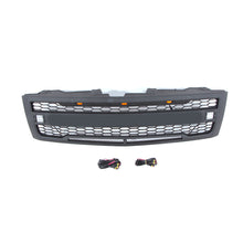 Load image into Gallery viewer, Front Grille For 2007 2008 2009 2010 2011 2012 2013 Chevrolet Silverado 1500 Bumper Grills Grill Cover W/3 LED Lights Black