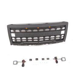 Front Grille for 2014-2015 Chevrolet Silverado 1500 Grills Grill Cover W/3 LED Lights