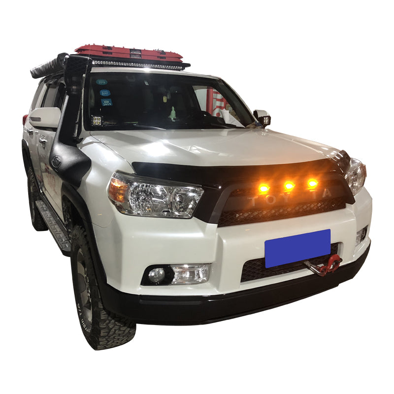 Front Grille For 2012-2015 Toyota 4Runner Bumper Grill Grills Cover W/3 LED Light Black