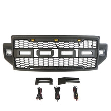 Load image into Gallery viewer, Front Grille For 2021 2022 Ford F250 Front Mesh Grilles W/3 LED Lights &amp; Side Lights Black