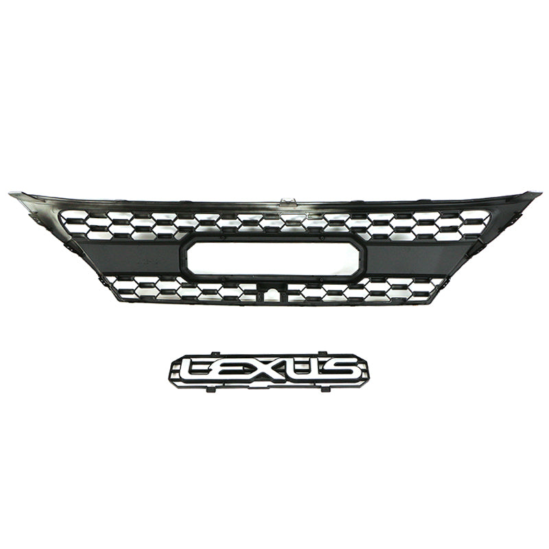 Front Grille For 2008 2009 2010 2011 2012 Lexus LX570 Front Center Mesh Grill Cover With 4 LED Lights Black